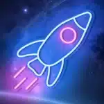 Neon Emoji Fusée 1
