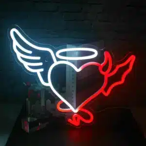 Neon coeur ange et démon 1