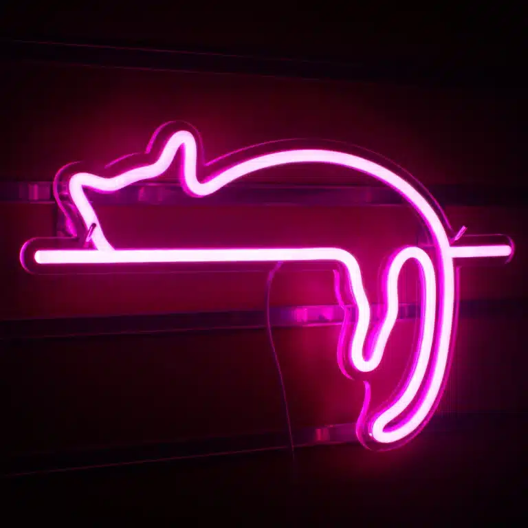 Neon Chat Couché 1