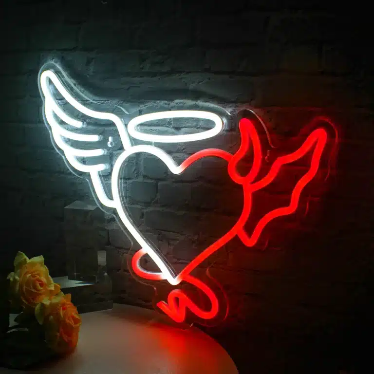 Neon coeur ange et démon 2