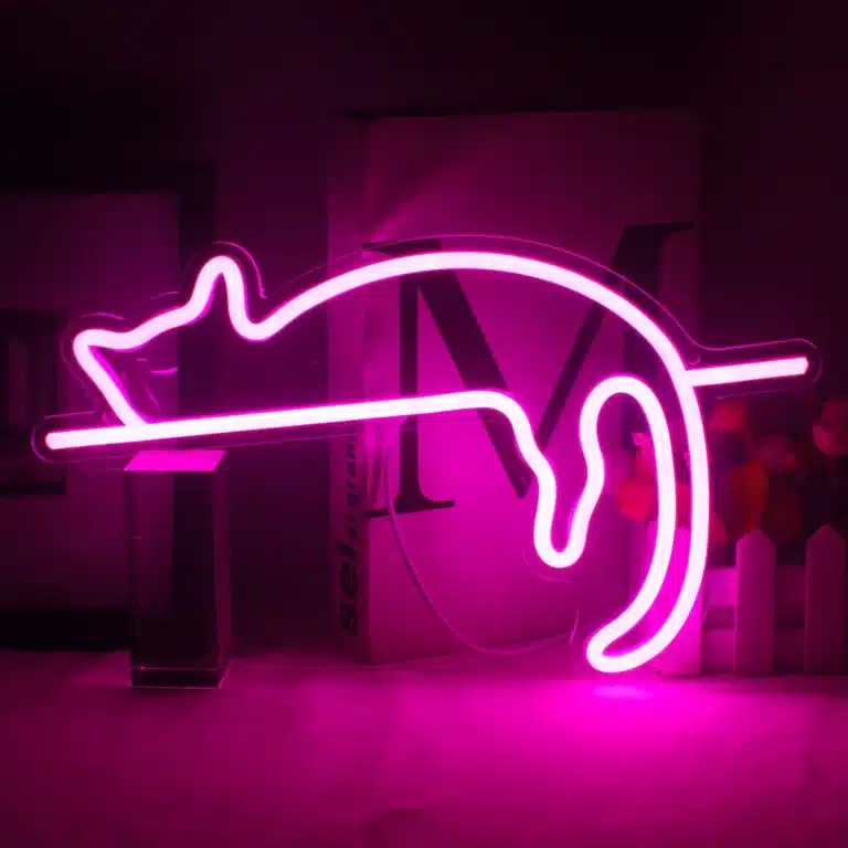 Neon Chat Couché 2