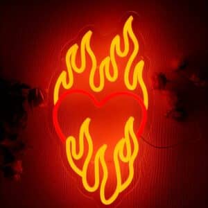 Neon Coeur Flammes