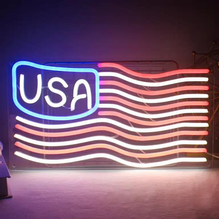 Neon Drapeau États-Unis 1