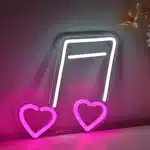 Neon Note de musique Coeurs 2