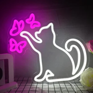 Neon Chat Papillons 1