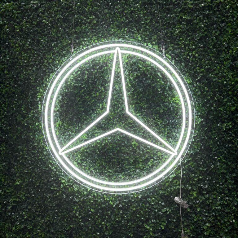 neon logo mercedes