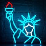 neon statue de la liberté