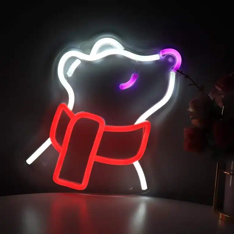 Neon Ours Blanc Écharpe 1