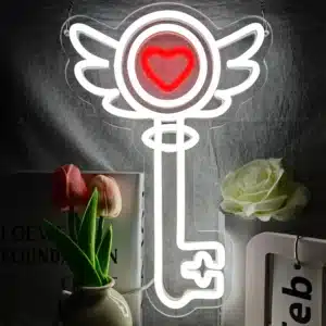 Neon Clé Coeur Ailée 1