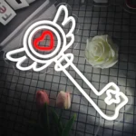 Neon Clé Coeur Ailée 2