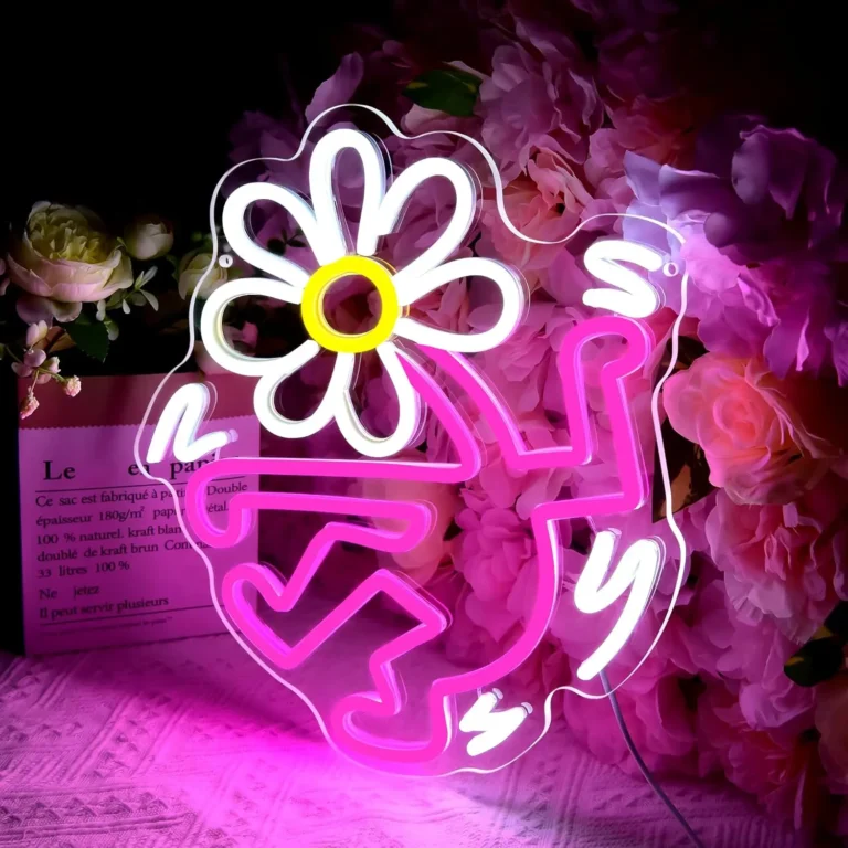 Neon Flower Head (Keith Haring) 2