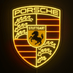 neon logo porsche