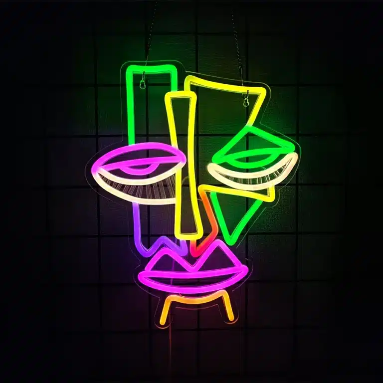 Neon Visage Cubiste 1