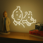 neon tintin milou