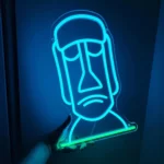 Neon Statue Tête Moaï 2