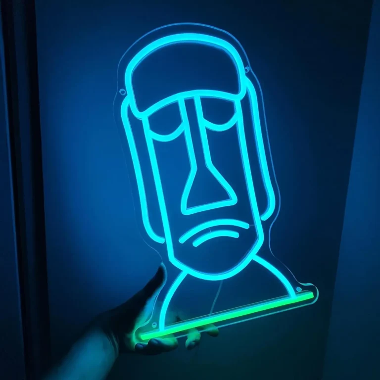 Neon Statue Tête Moaï 2