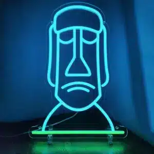 Neon Statue Tête Moaï 1