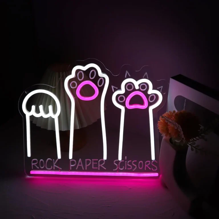 Neon Pierre Papier Ciseau Chat 2