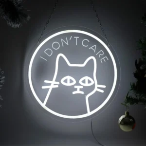 Panneau mural néon chat à intensité variable, je ne meurt pas, lumières néon pour chambre à coucher, bureau, salle de jeux, décor de grotte pour homme, esthétique, dessiner, cadeaux d'anniversaire 1