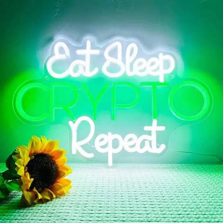 Neon Eat Sleep Crypto Repeat 1