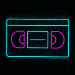 neon cassette vhs
