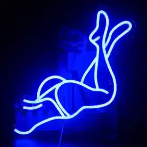 Neon Femme Allongée Lit 1