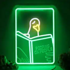 Mignon Pigeon oiseau regardant livre enseigne au néon LED à intensité variable néon décoration murale pour chambre maison homme grotte Garage alimenté par USB 1