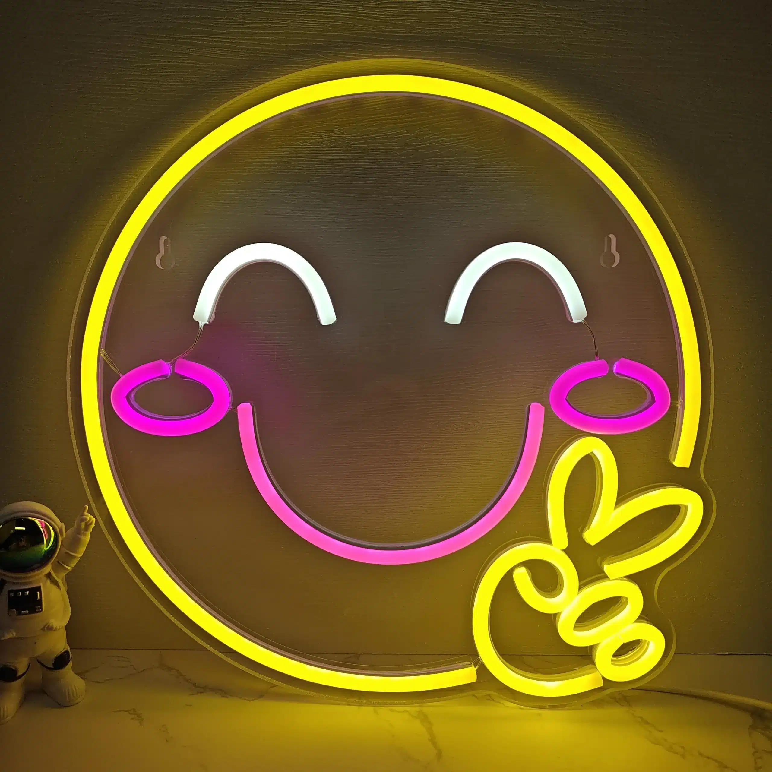 Neon LED Emoji Signe de la Victoire