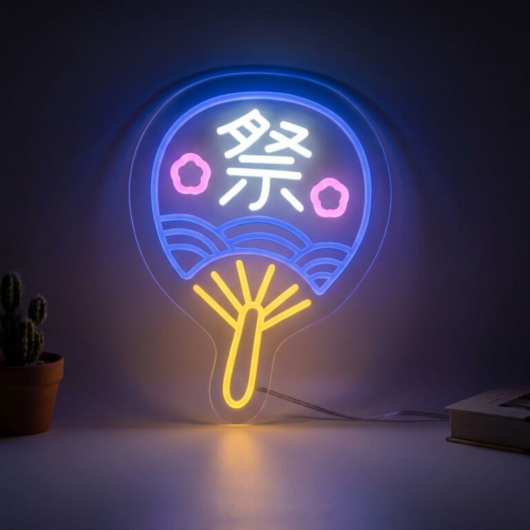 neon eventail japonais