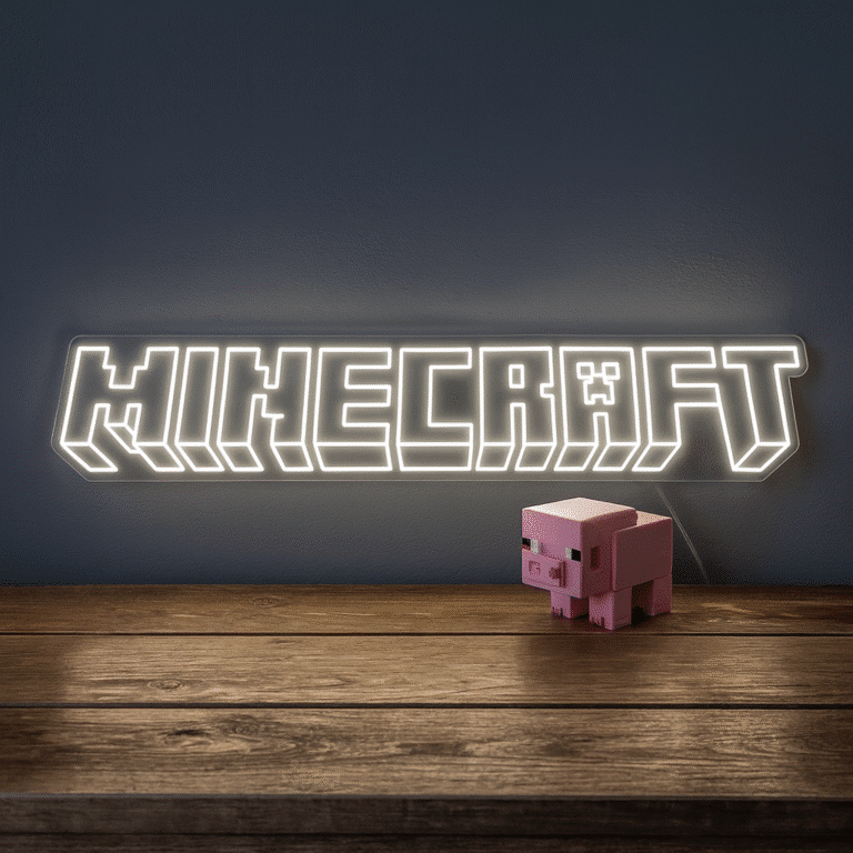 neon logo minecraft
