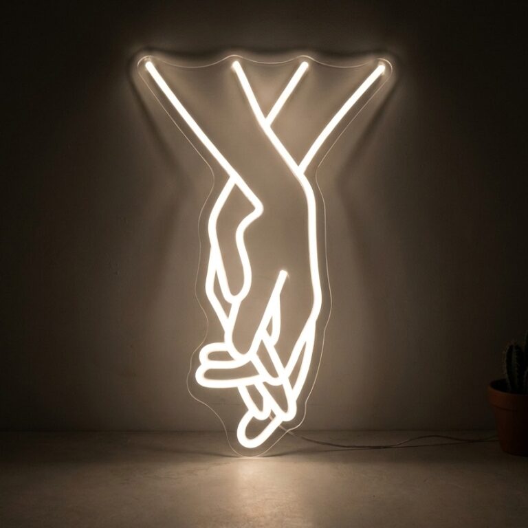 neon mains entrelacees