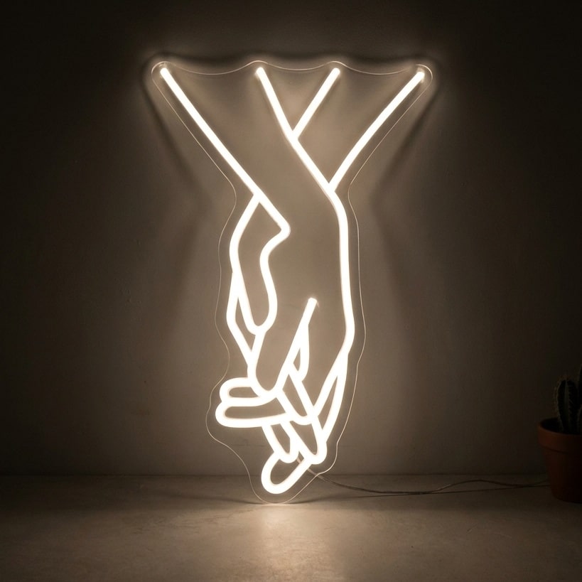 Neon Mains Entrelacées