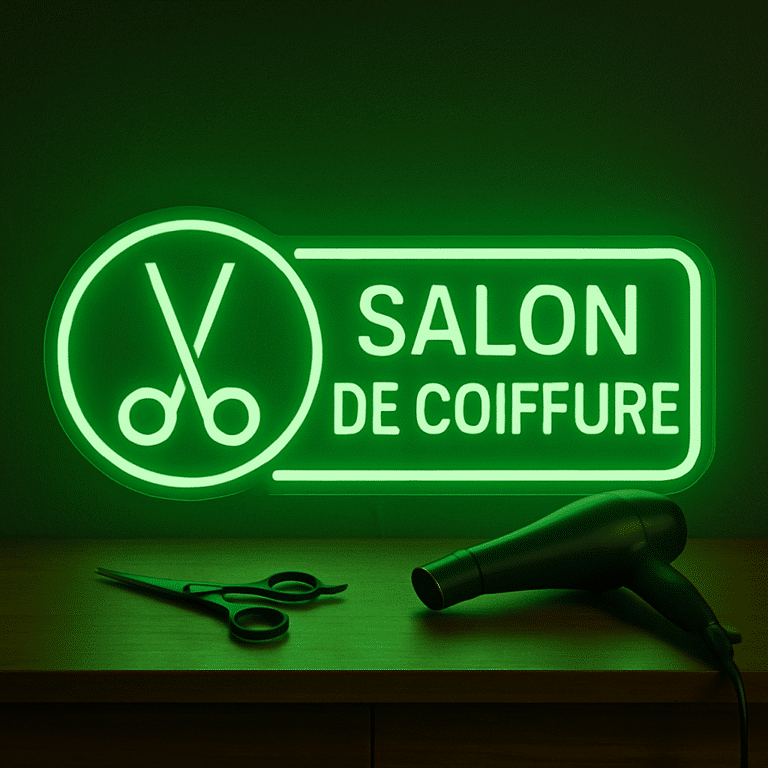 neon salon de coiffure