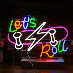 Neon Let's Roll Skateboard 1