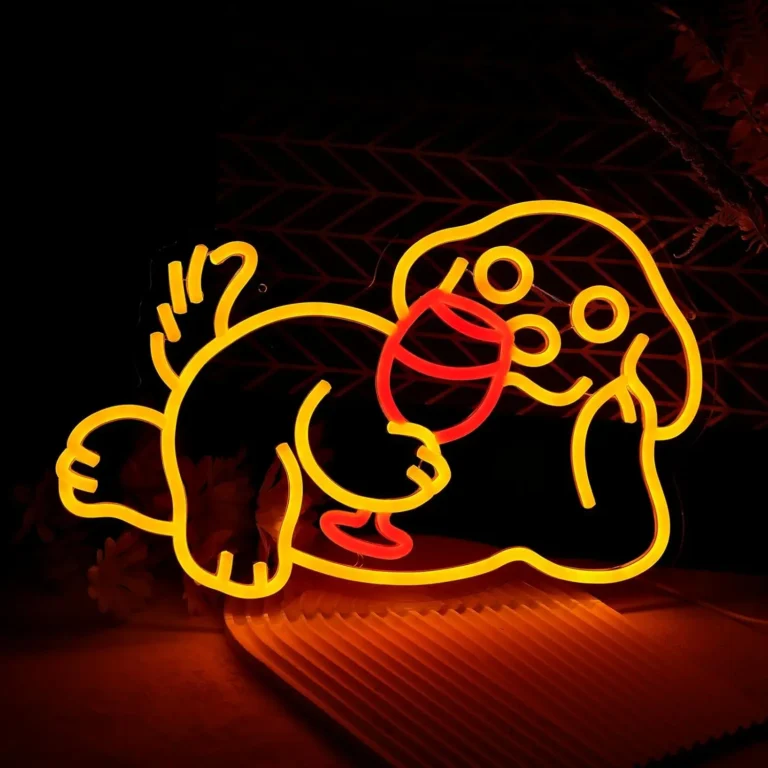 Neon Chien Verre de Vin 1