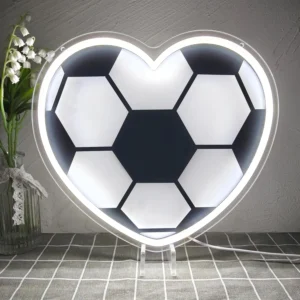 Neon Coeur Ballon de Football 1