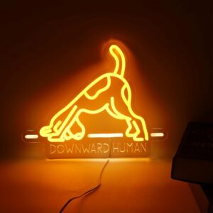 Neon Chien Yoga "Humain Tête en bas"