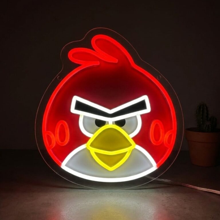 neon led angry bird red