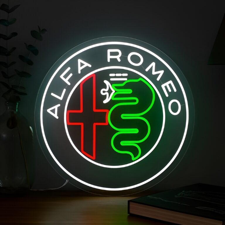 neon logo alfa romeo