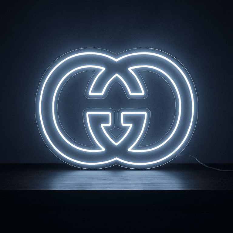 neon logo gucci