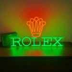 neon logo rolex