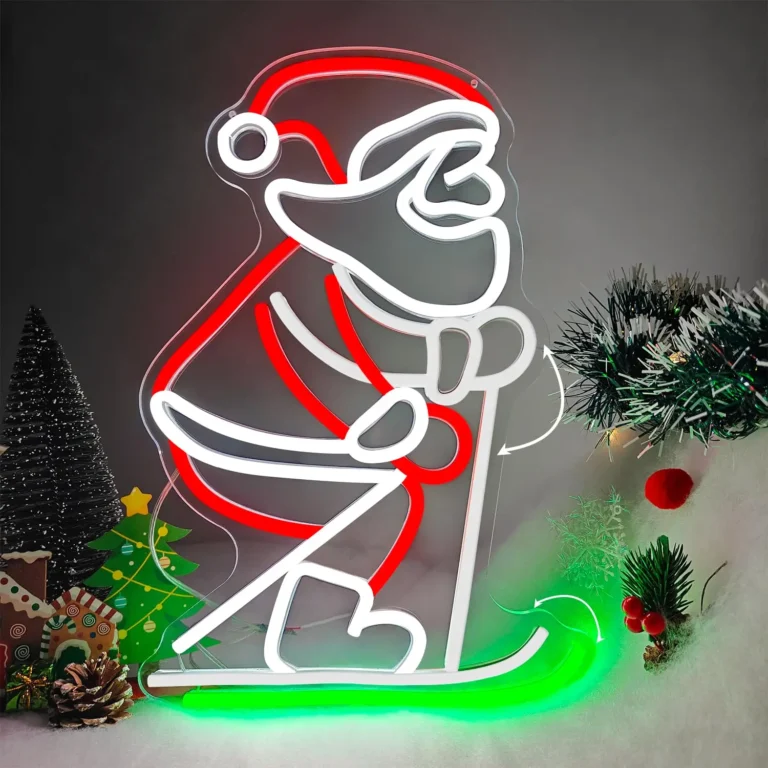 Neon Père Noël Ski 1