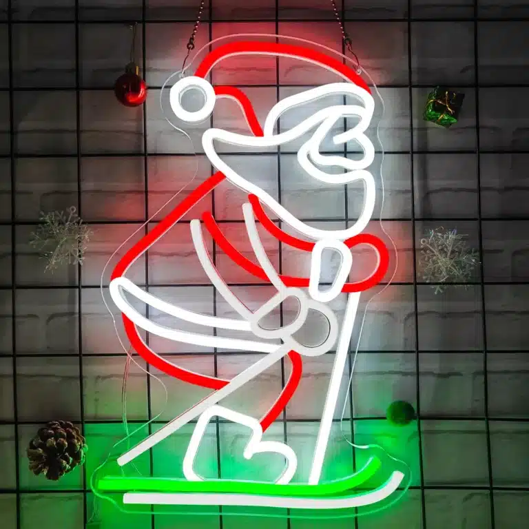 Neon Père Noël Ski 2