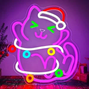 Neon Chat Guirlande de Noël 1