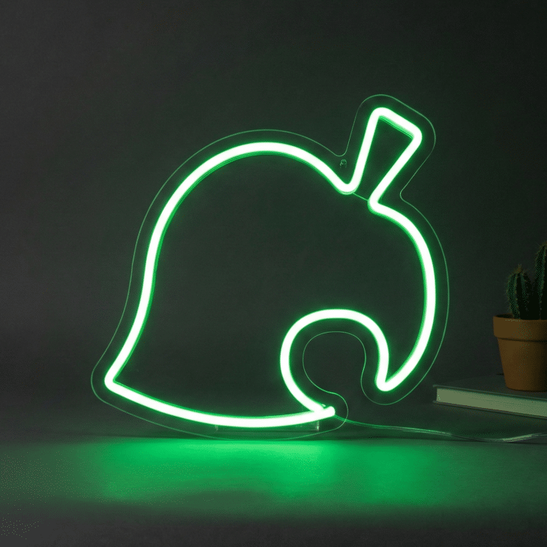 neon animal crossing feuille