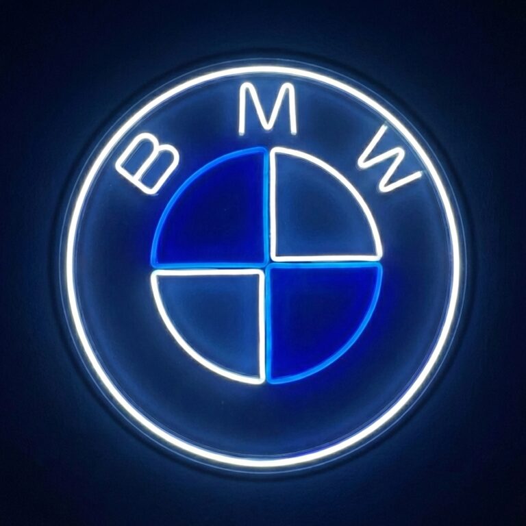 neon embleme bmw rond