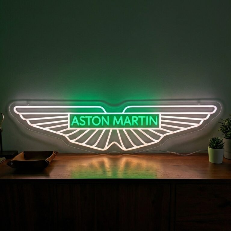 neon logo aston martin