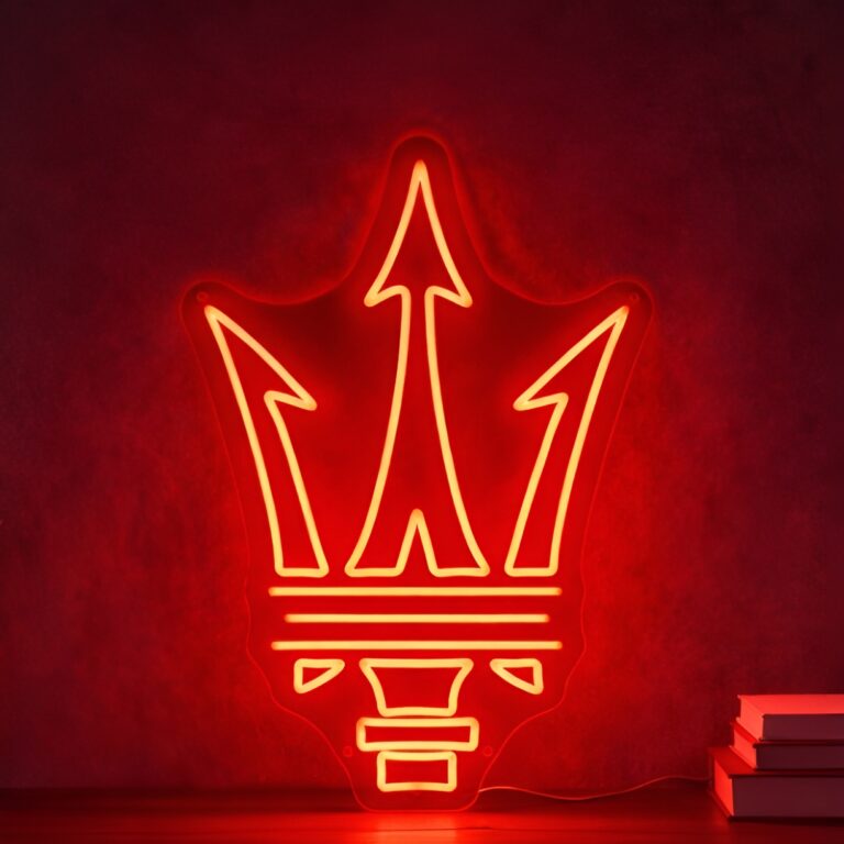neon logo maserati
