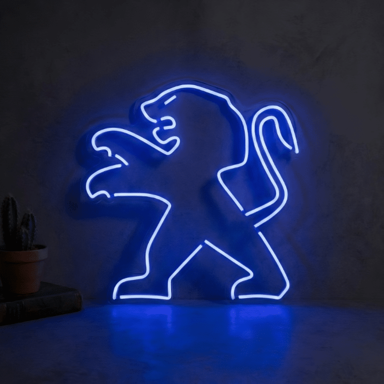 neon logo peugeot