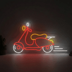 neon scooter vespa